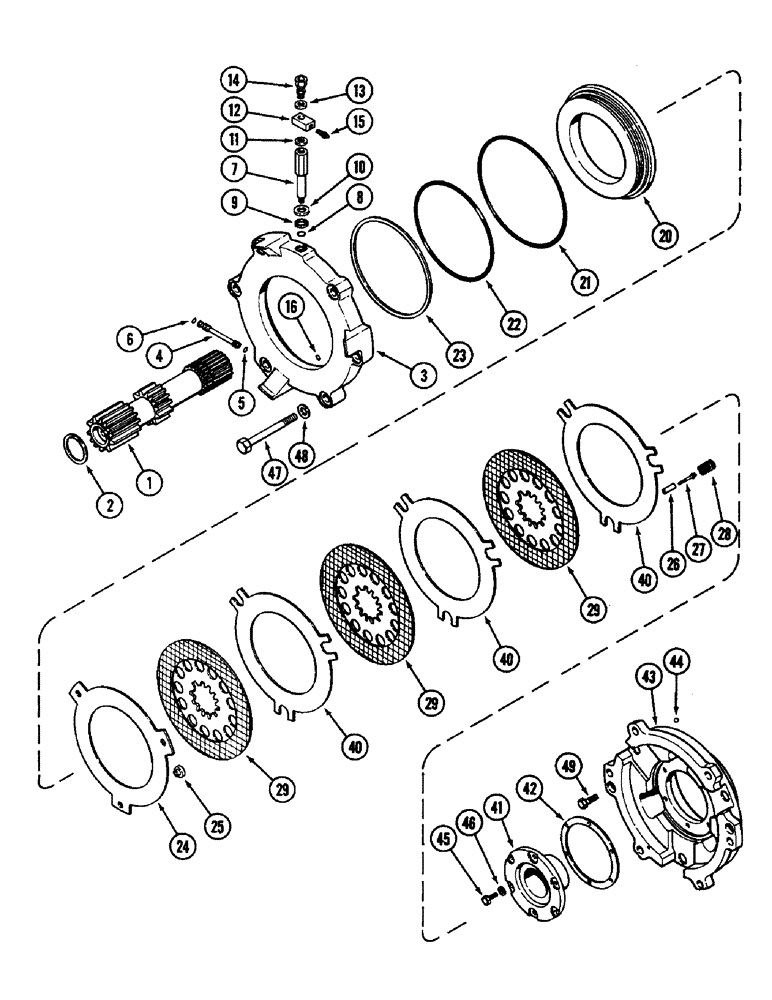 Схема запчастей Case IH 3294 - (6-212) - DIFFERENTIAL ASSEMBLY, SHAFT AND BRAKE (06) - POWER TRAIN