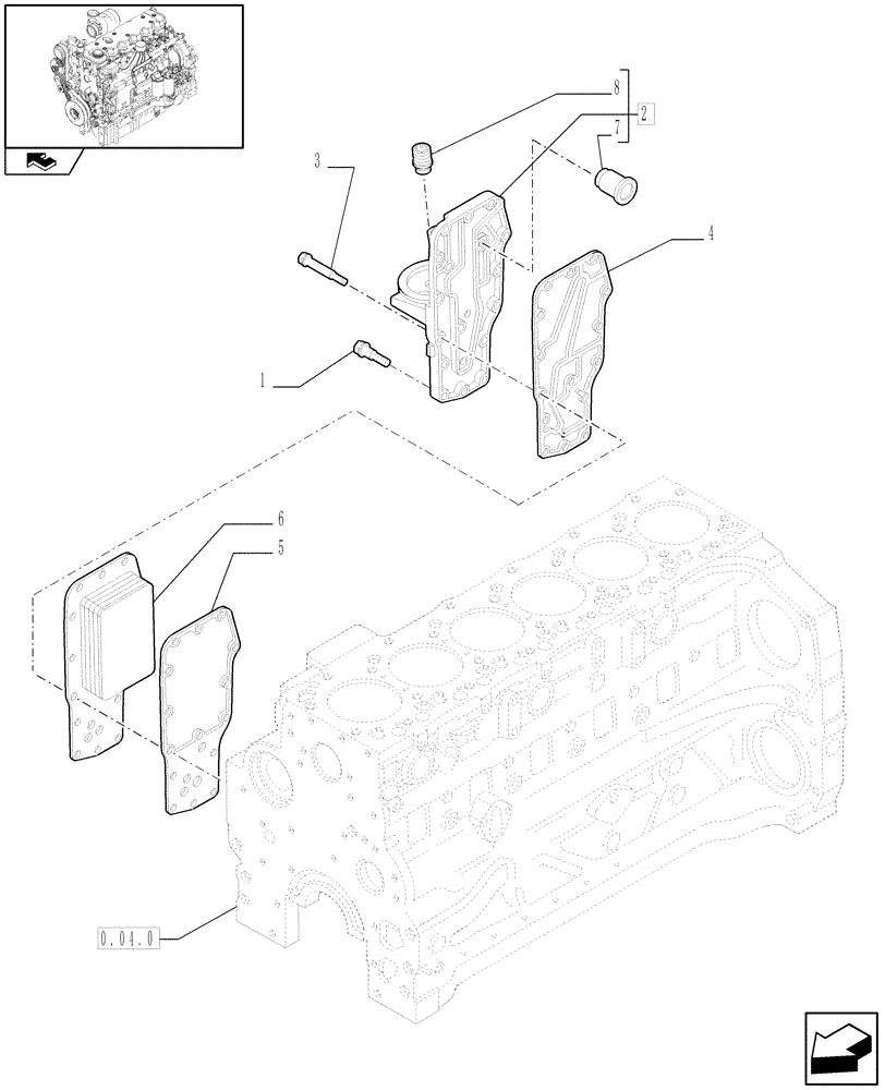 Схема запчастей Case IH PUMA 155 - (0.31.5) - HEAT EXCHANGER - ENGINE (01) - ENGINE