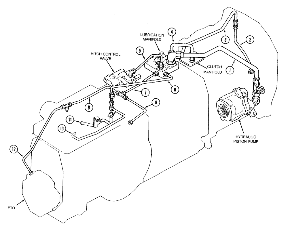 Схема запчастей Case IH 7230 - (1-14) - PICTORIAL INDEX, LUBRICATION HYDRAULICS (00) - PICTORIAL INDEX