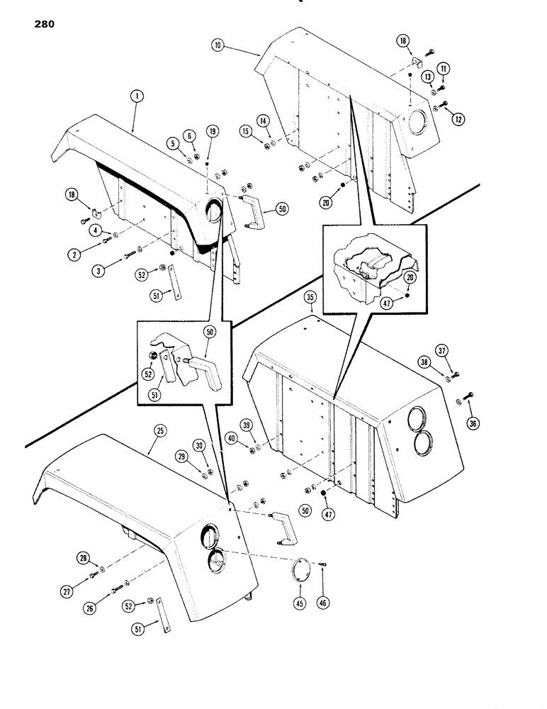 Схема запчастей Case IH 1090 - (280) - FENDERS, 12 INCH FENDERS (09) - CHASSIS/ATTACHMENTS