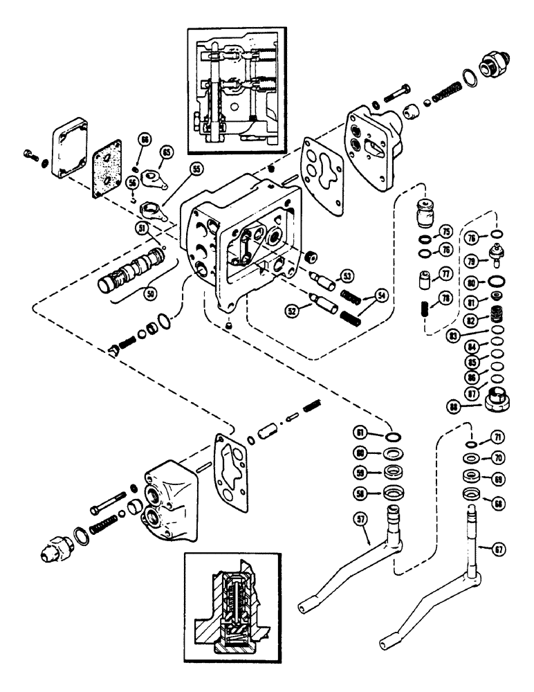 Схема запчастей Case IH 1175 - (169E) - A66503 AUXILIARY VALVE, USED PRIOR TO TRANSMISSION SERIAL NUMBER 2465931 (08) - HYDRAULICS