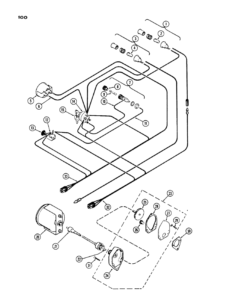 Схема запчастей Case IH 430 - (100) - INSTRUMENTS AND WIRING, 430 SERIES (04) - ELECTRICAL SYSTEMS