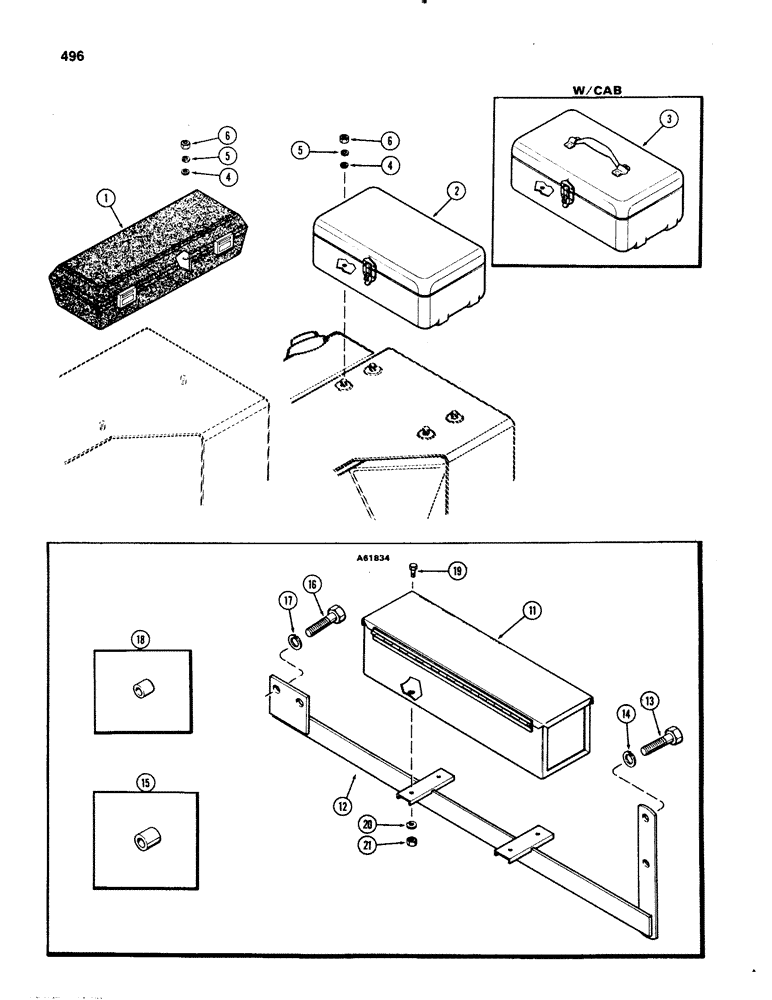 Схема запчастей Case IH 1070 - (0496) - TOOL BOX (09) - CHASSIS/ATTACHMENTS