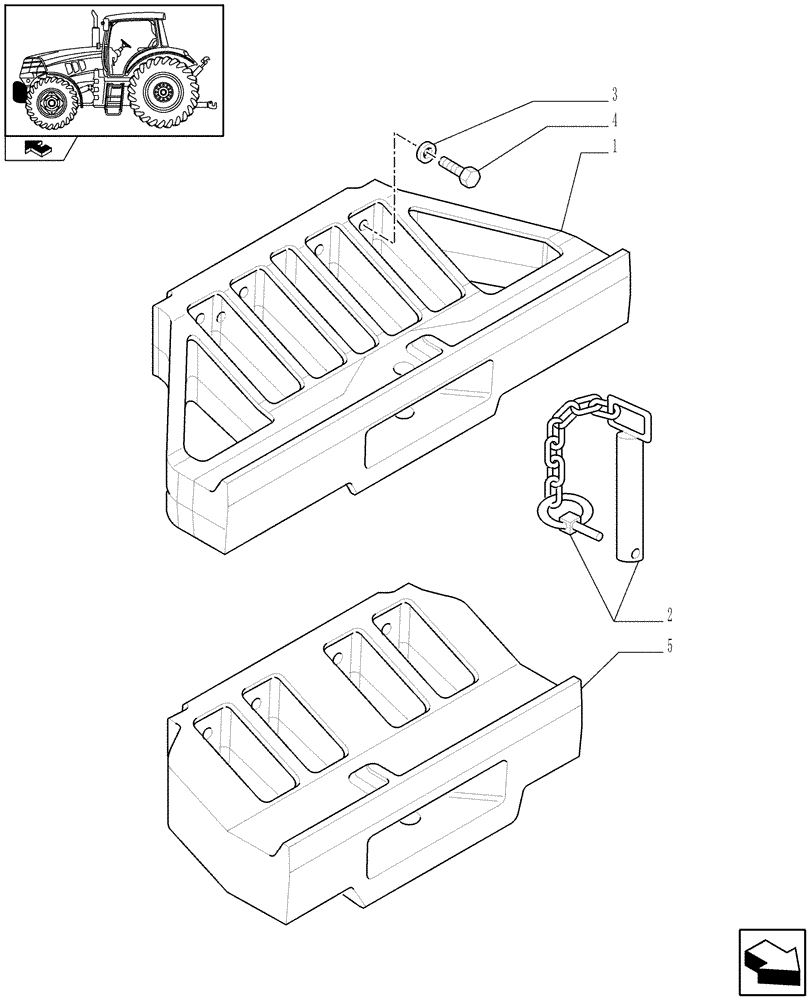 Схема запчастей Case IH PUMA 155 - (1.21.5/03) - FRONT WEIGHT CARRIER (VAR.330217-332217) (03) - TRANSMISSION