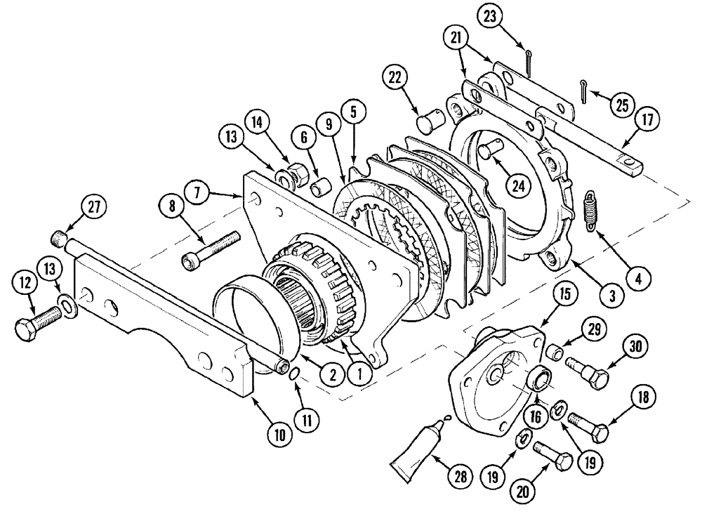 Схема запчастей Case IH CX50 - (07-04) - PARK BRAKE LINKAGE - 2 W.D. (07) - BRAKES