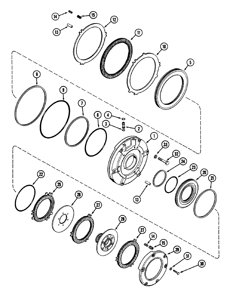 Схема запчастей Case IH 2090 - (6-226) - POWER SHIFT TRANSMISSION, (C1) AND (C4) CLUTCHES (06) - POWER TRAIN