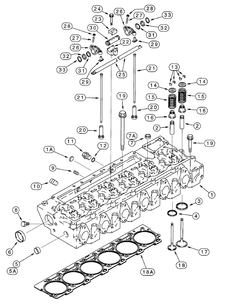 Схема запчастей Case IH 7210 - (2-062) - CYLINDER HEAD AND VALVE MECHANISM, 6T-830 ENG, ALL 7210 TRCTR, 7220 MDLS PRIOR TO P.I.N. JJA0064978 (02) - ENGINE