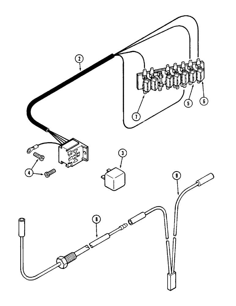 Схема запчастей Case IH 2090 - (4-144) - FLOOD LAMP ELECTRICAL POWER KIT, PRIOR TO P.I.N. 8841101 (04) - ELECTRICAL SYSTEMS