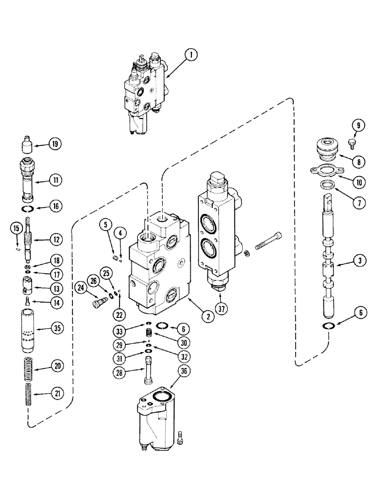 Схема запчастей Case IH 2394 - (8-080) - REMOTE VALVE BODY ASSEMBLY, WITH LOAD CHECK - A162851 (08) - HYDRAULICS