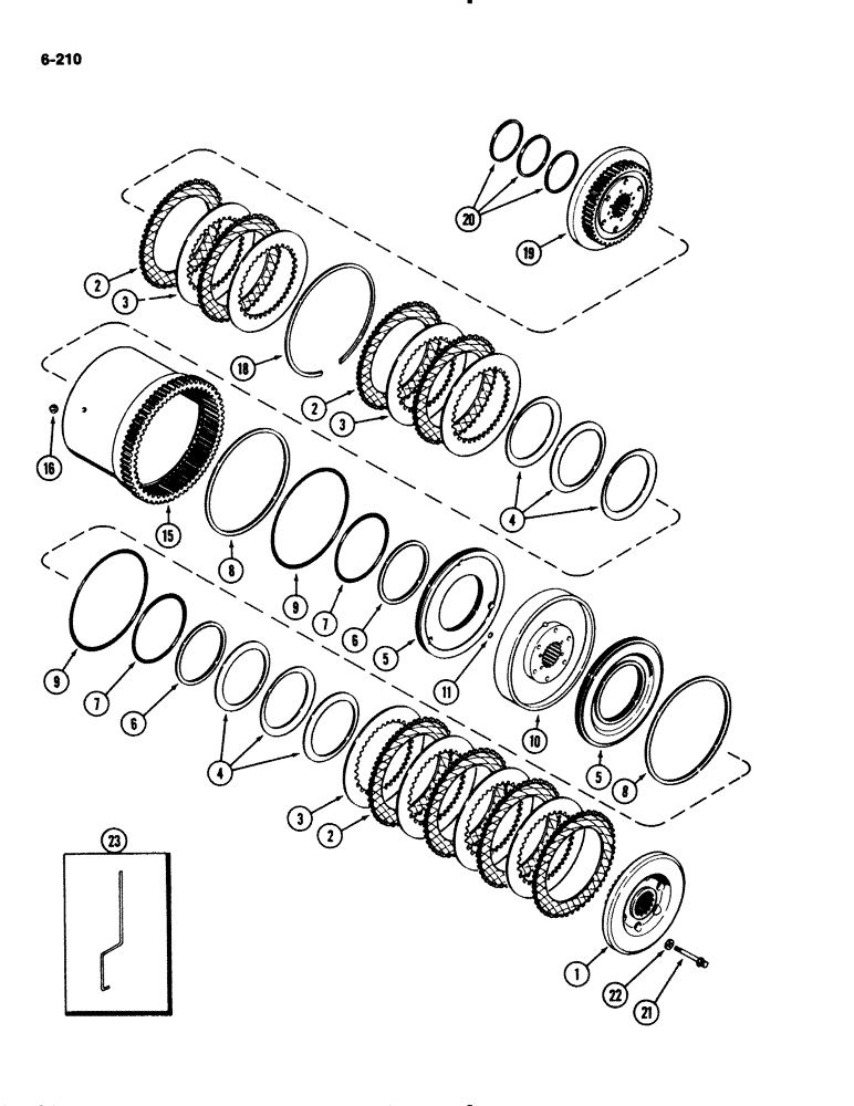 Схема запчастей Case IH 2294 - (6-210) - POWER SHIFT TRANSMISSION, (C2) AND (C3) CLUTCHES, PRIOR TO TRANSMISSION SERIAL NUMBER 16264554 (06) - POWER TRAIN