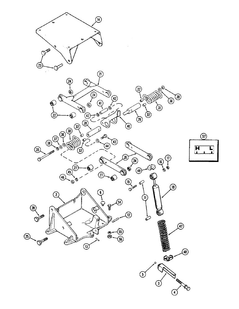 Схема запчастей Case IH 2470 - (444) - SEAT SUSPENSION, PRIOR TO P.I.N. 8782801 (09) - CHASSIS/ATTACHMENTS