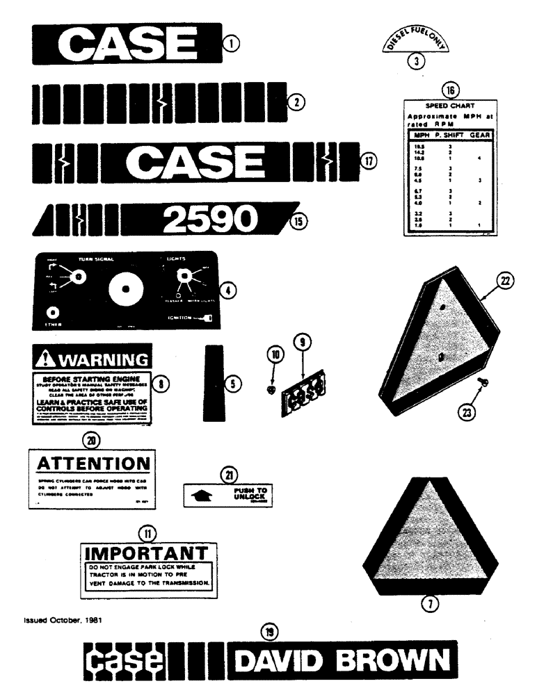 Схема запчастей Case IH 2590 - (9-354) - DECALS, TRACTOR KIT (09) - CHASSIS/ATTACHMENTS