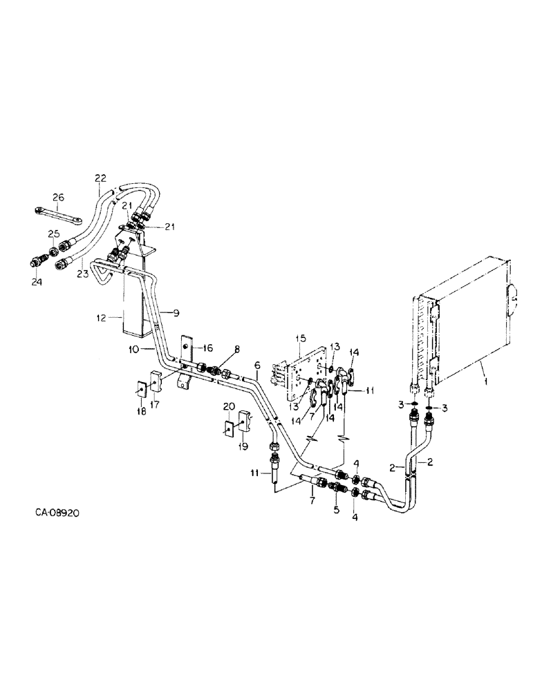 Схема запчастей Case IH 7488 - (10-17) - HYDRAULICS, OIL COOLER AND HEAT EXCHANGER CONNECTIONS (07) - HYDRAULICS