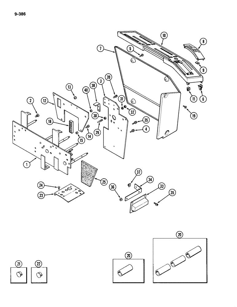 Схема запчастей Case IH 2094 - (9-386) - CONTROL CONSOLE (09) - CHASSIS/ATTACHMENTS