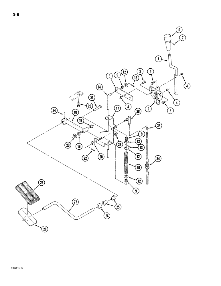 Схема запчастей Case IH 9280 - (3-06) - THROTTLE AND DECELERATOR CONTROLS, CAB (03) - FUEL SYSTEM