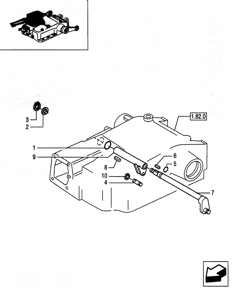 Схема запчастей Case IH JX85 - (1.82.5[03]) - LIFT CONTROLS - SHAFT (07) - HYDRAULIC SYSTEM