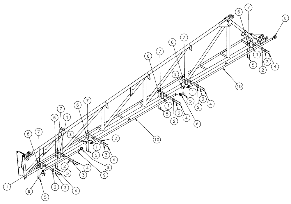 Схема запчастей Case IH SPX3320 - (09-055) - NOZZLE SPACING GROUP, 5 & 6 SECTION MID, 20" OFF CL PLBG Liquid Plumbing