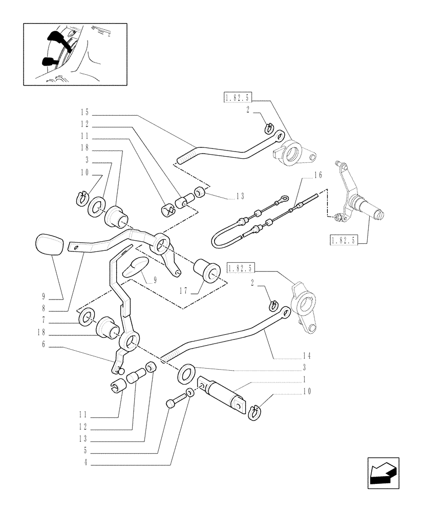 Схема запчастей Case IH JX1095C - (1.92.82[01]) - LIFTER OUTER CONTROLS (10) - OPERATORS PLATFORM/CAB