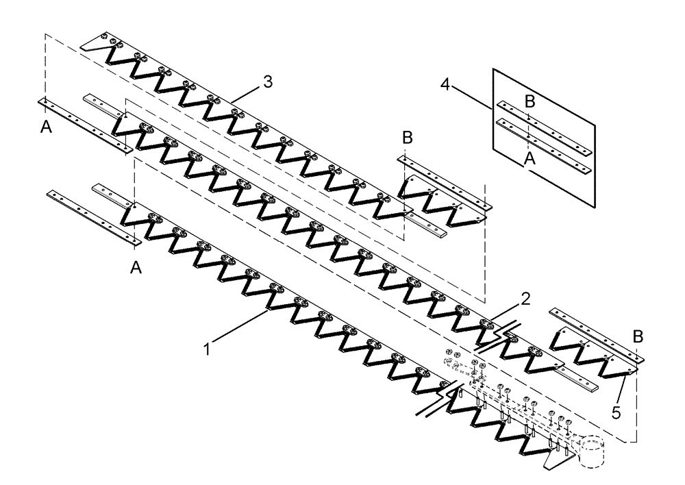 Схема запчастей Case IH 2052 - (09-14) - KNIFE ASSEMBLY, 21.0, 25.0, 30.0 AND 36.0 FOOT HEADER, SEGMENTED FINE SICKLES (03) - CHASSIS/MOUNTED EQUIPMENT