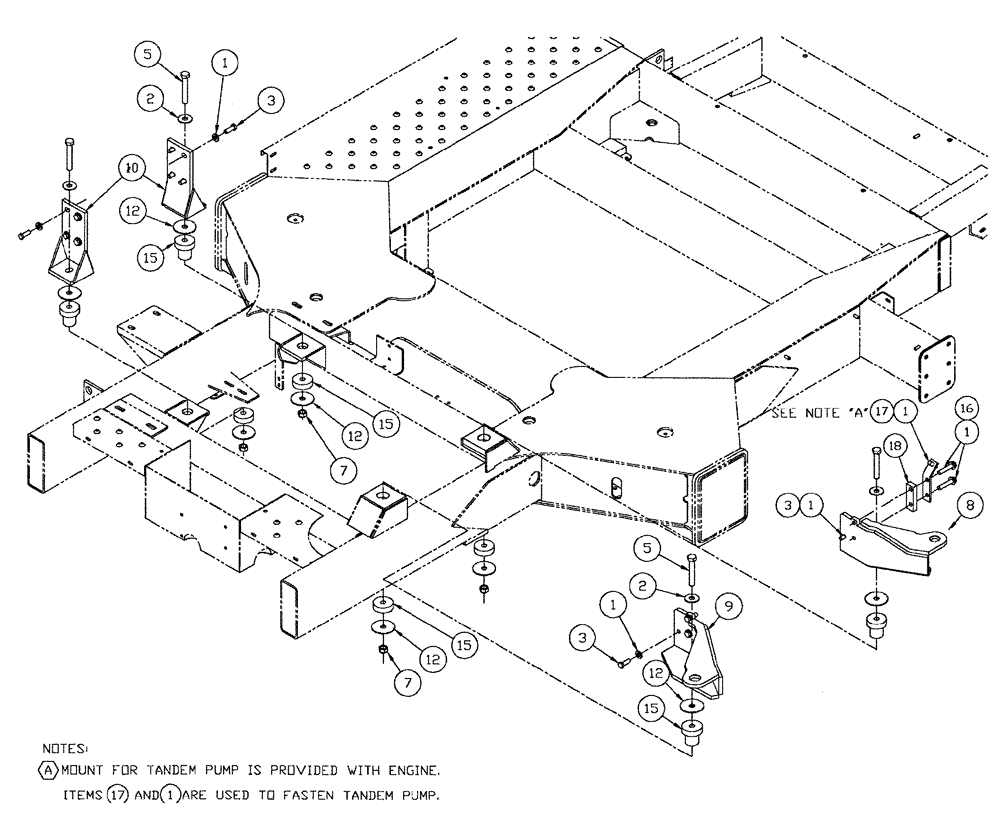 Схема запчастей Case IH 3210 - (03-032) - ENGINE MOUNT GROUP (01) - ENGINE