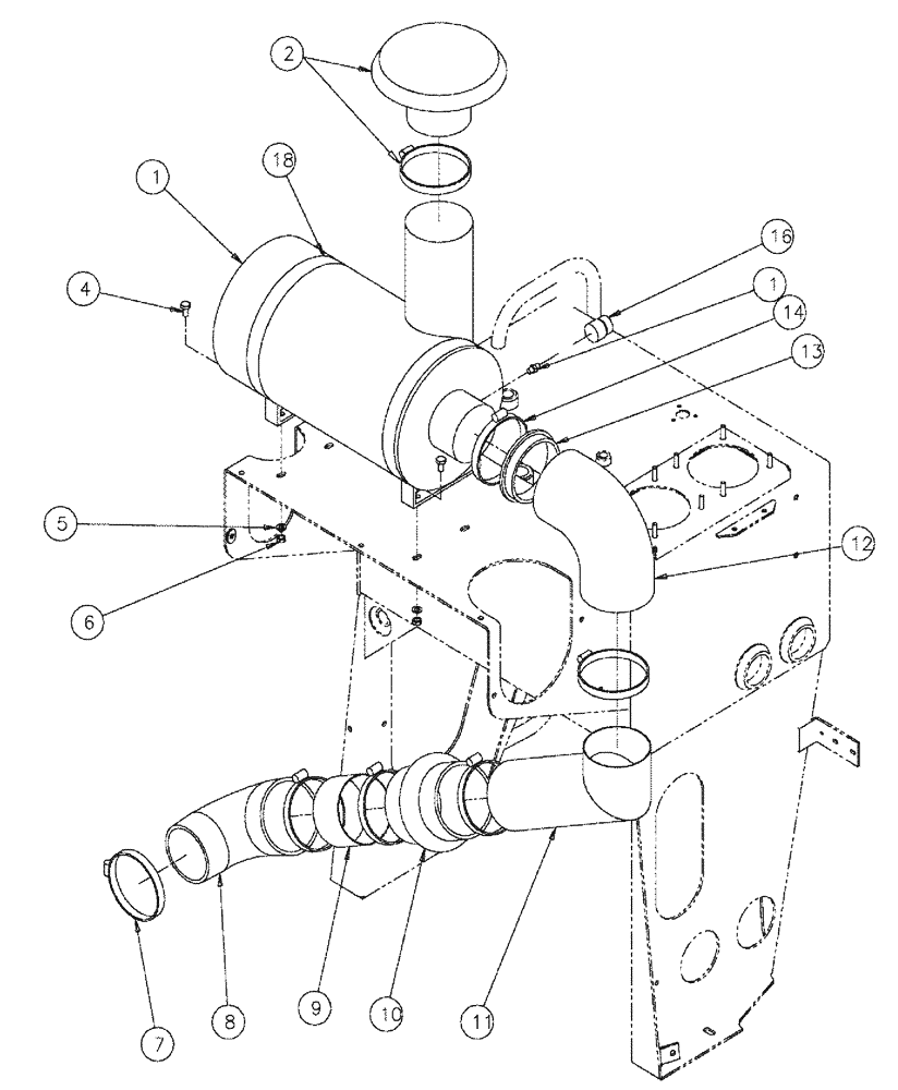 Схема запчастей Case IH 3210 - (03-031) - AIR CLEANER PACKAGE (01) - ENGINE