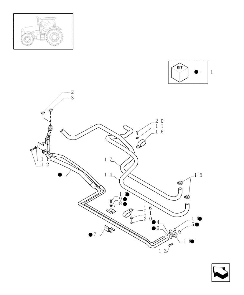 Схема запчастей Case IH PUMA 165 - (1.94.3[04]) - AIR CONDITIONING SYSTEM PIPES (10) - OPERATORS PLATFORM/CAB