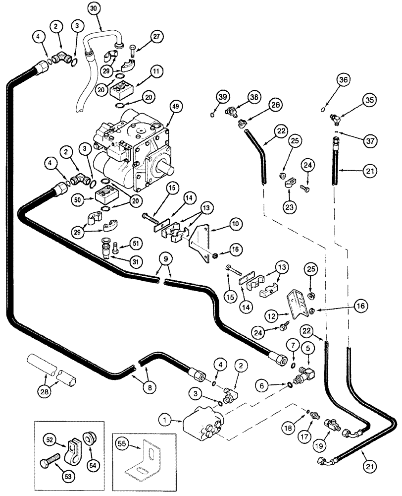 Схема запчастей Case IH 2377 - (05-21) - HYDRAULICS - VALVE, SELECTOR - POWER GUIDE AXLE (04) - STEERING