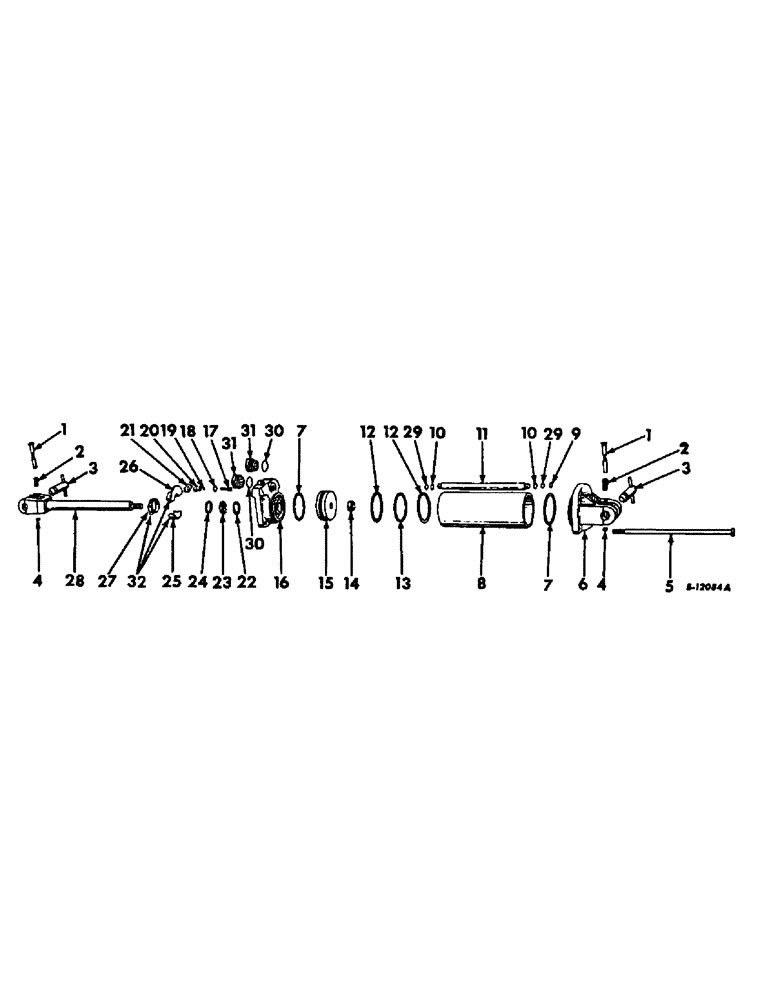 Схема запчастей Case IH 82-SERIES - (B-36) - HYDRAULIC CYLINDER, 3-1/2 X 8 IN. DOUBLE ACTING 