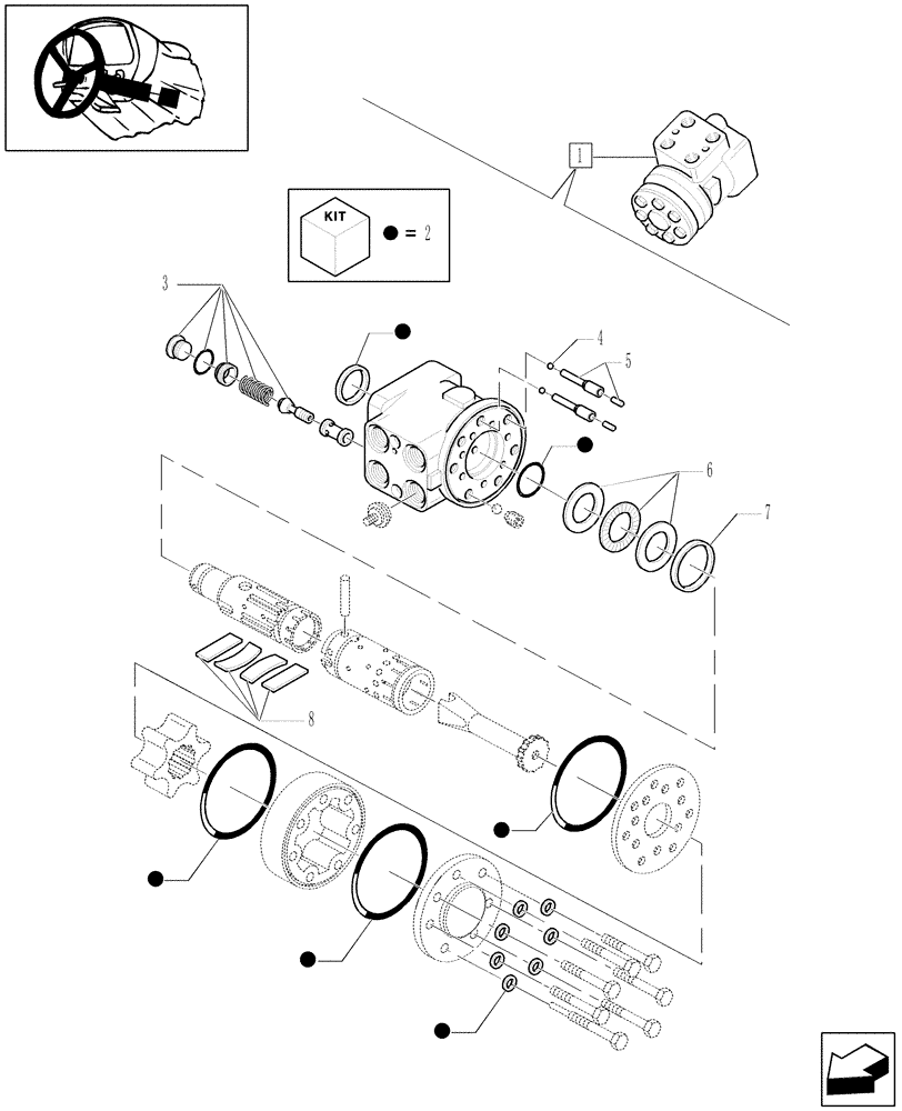 Схема запчастей Case IH MAXXUM 115 - (1.95.5/ B) - 4WD HYDRAULIC STEERING - BREAKDOWN (STD + VAR.330630-331630-332630) (10) - OPERATORS PLATFORM/CAB