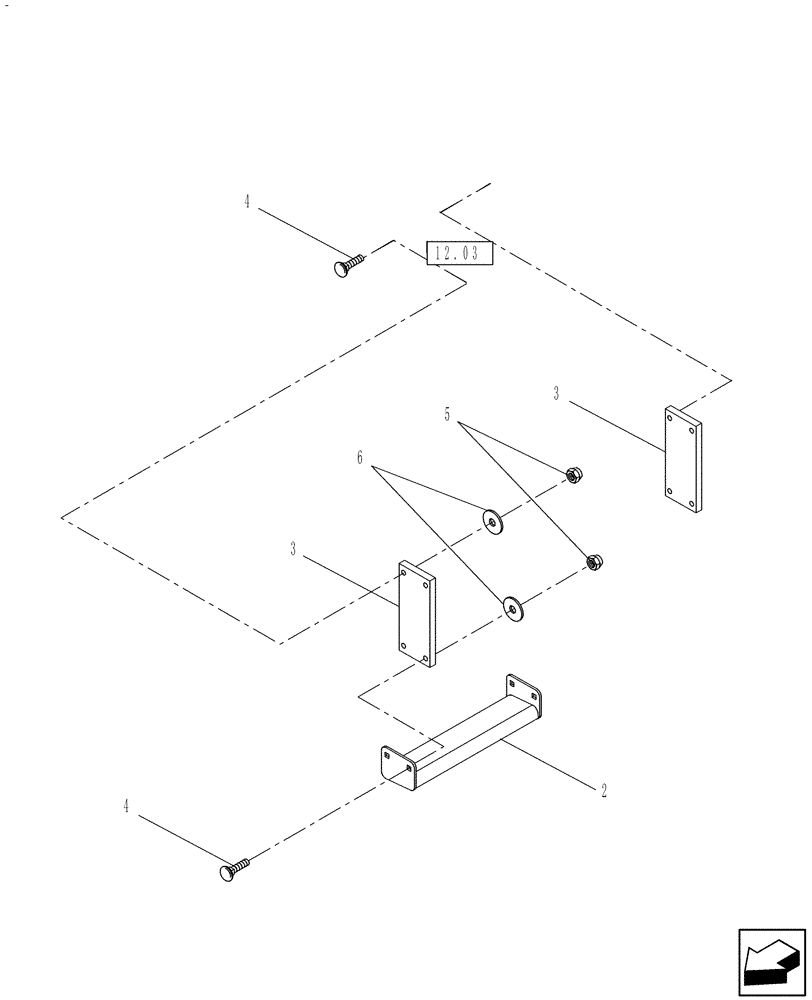 Схема запчастей Case IH WD1203 - (12.06) - AUXILIARY STEP (12) - MAIN FRAME