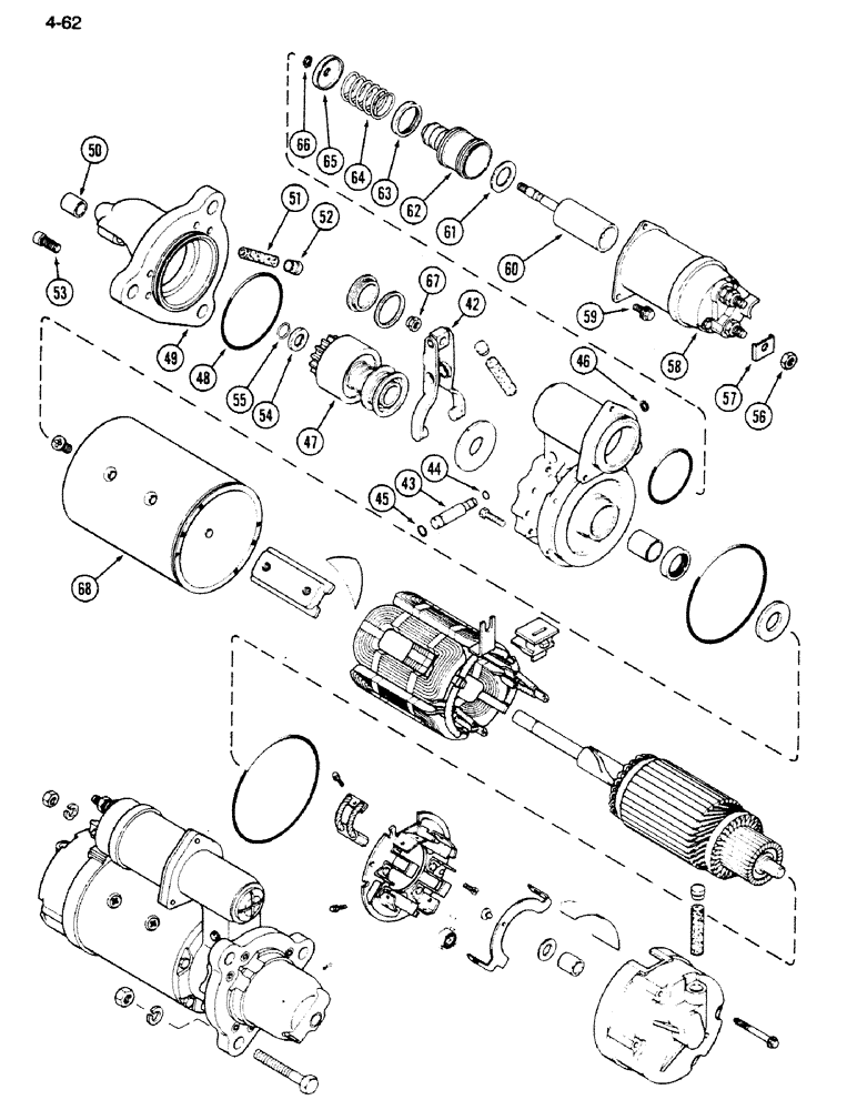 Схема запчастей Case IH 1620 - (4-061[2]) - STARTER ASSEMBLY 1993791, DELCO REMY (CONTD) (06) - ELECTRICAL