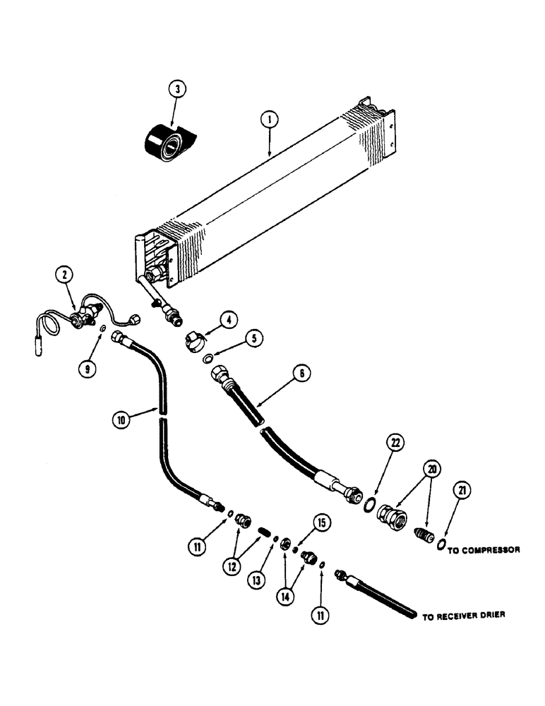 Схема запчастей Case IH 4690 - (9-422) - CAB, AIR CONDITIONER VALVE AND HOSES (09) - CHASSIS/ATTACHMENTS