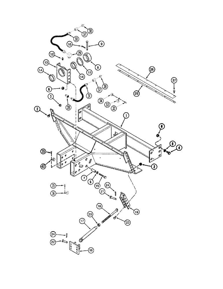 Схема запчастей Case IH 2366 - (05-22[02]) - AXLE, STEERING - SUPPORT - POWER GUIDE AXLE, ASN JJC0255000 (04) - STEERING