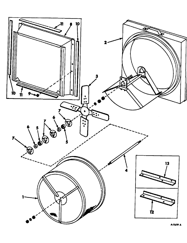 Схема запчастей Case IH 403 - (365) - RADIATOR ROTARY AIR SCREEN, FOR C-263 ENGINE, COMBINE SERIAL NO. 9956 AND BELOW (10) - ENGINE