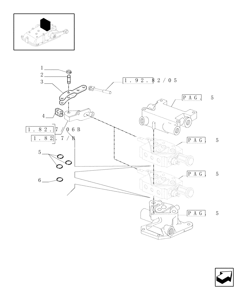 Схема запчастей Case IH JX1085C - (1.82.7/07[06]) - (VAR.136) 2 REAR REMOTE VALVES FOR EDC - RINGS - D5484 (07) - HYDRAULIC SYSTEM