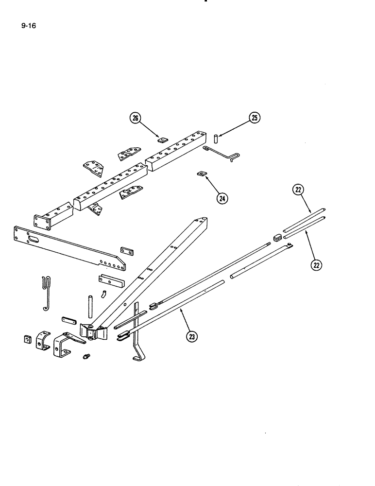 Схема запчастей Case IH 720 - (9-16) - MAIN FRAME, FIVE AND SIX FURROW, ON THE LAND, CONTINUED (09) - CHASSIS/ATTACHMENTS