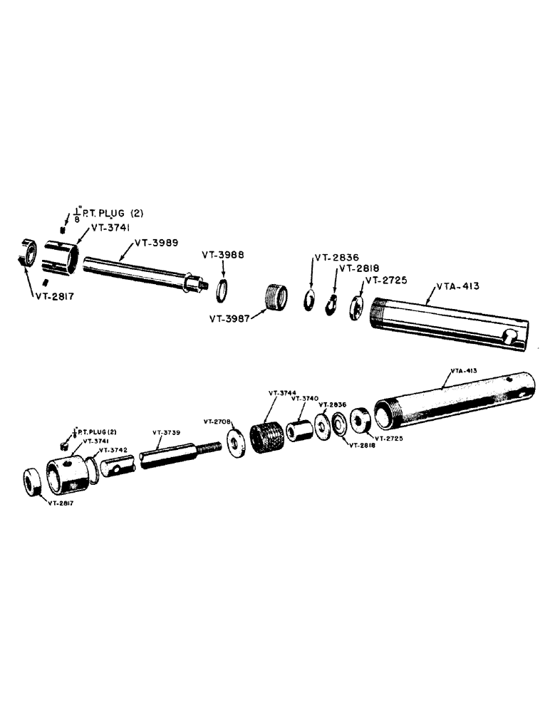 Схема запчастей Case IH VA-SERIES - (117) - VTA633 CYLINDER (TRACTORS #4829489 TO #4928452) (08) - HYDRAULICS