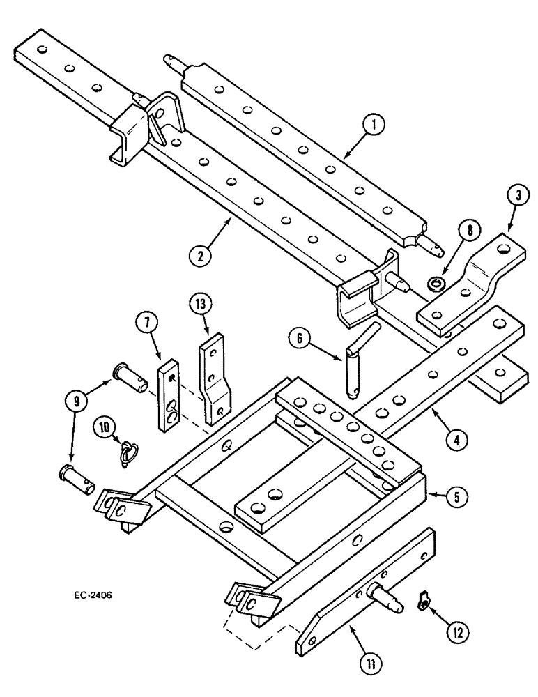 Схема запчастей Case IH 433 - (9-576) - DRAWBARS (09) - CHASSIS/ATTACHMENTS