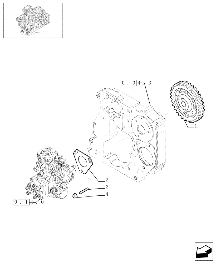 Схема запчастей Case IH PX140 - (0.14.2[01]) - INJECTION PUMP - CONTROL  (504046002) (02) - ENGINE