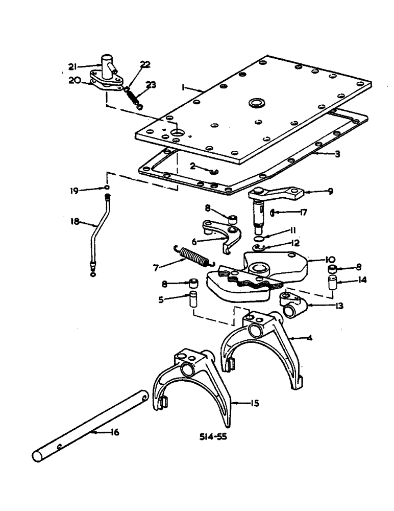 Схема запчастей Case IH 574 - (07-065) - GEAR SHIFT MECHANISM, SPEED TRANSMISSION, UP TO S/N 10243, ALSO USED ON TRACTORS W/FORWARD & REVERSE (04) - Drive Train