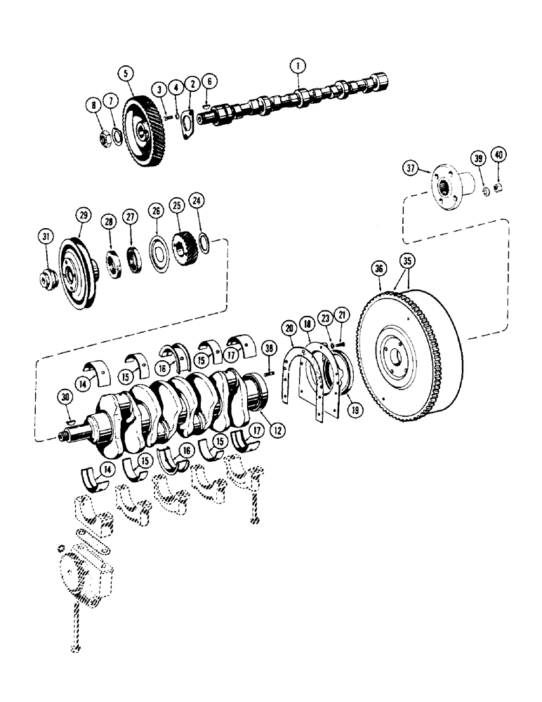 Схема запчастей Case IH 1150 - (122) - CAMSHAFT, 188 DIESEL ENGINE (10) - ENGINE