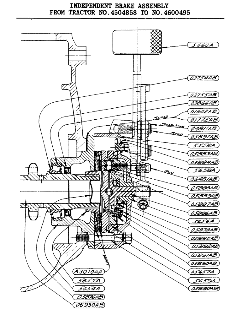 Схема запчастей Case IH S-SERIES - (067) - INDEPENDENT BRAKE ASSEMBLY, FROM TRACTOR NUMBER 4504858 TO NUMBBER 4600495, S, SC, SO (07) - BRAKES