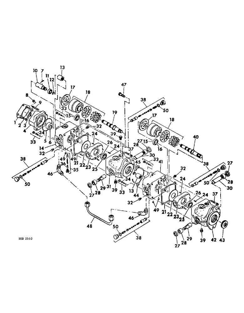 Схема запчастей Case IH 5500 - (07-15) - DRIVE TRAIN, TANDEM PUMP (04) - Drive Train