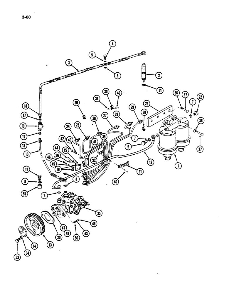 Схема запчастей Case IH 782 - (3-60) - FUEL INJECTION PUMP AND CONNECTIONS, D358 DIESEL ENGINE (02) - FUEL SYSTEM