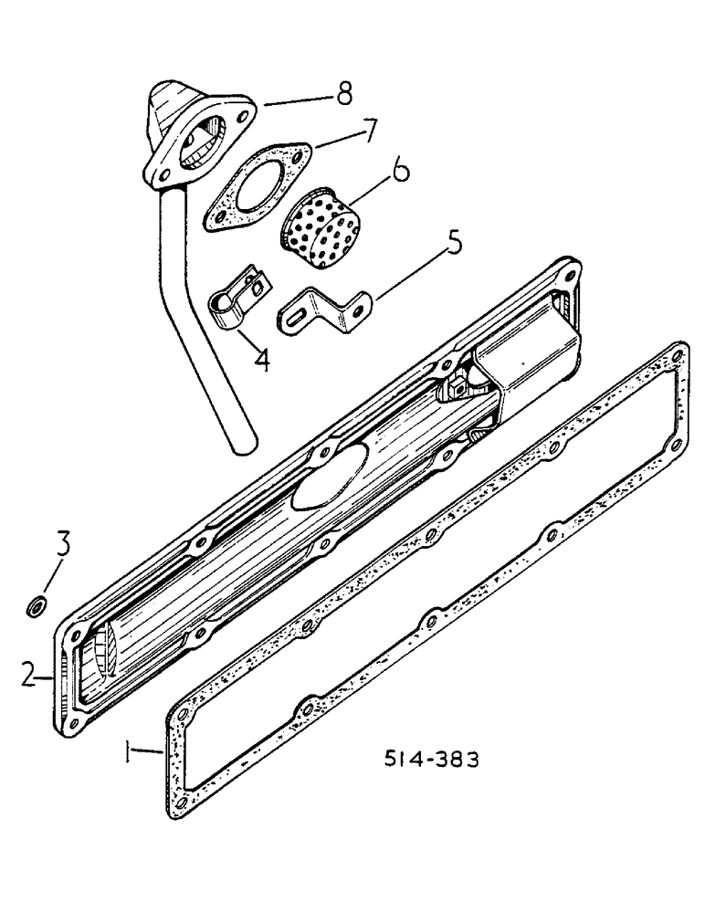 Схема запчастей Case IH 584 - (12-056) - CRANKCASE SIDE COVER Power