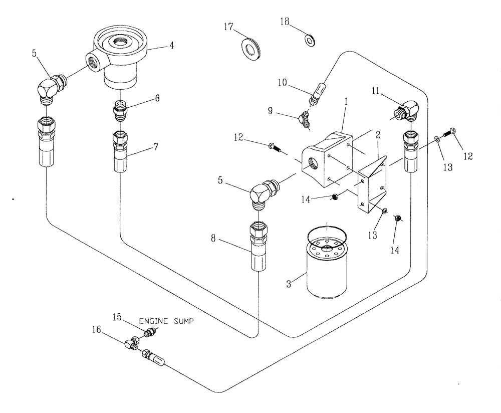 Схема запчастей Case IH 7700 - (C01[15]) - REMOTE OIL FILTER {6CT} Engine & Engine Attachments