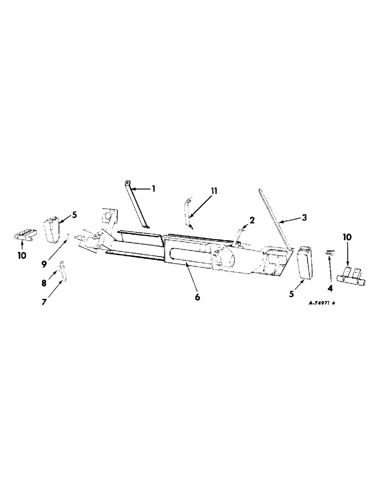 Схема запчастей Case IH 55 - (B-49) - ROW CROP UNIT (ONE-ROW) - MAIN FRAME (58) - ATTACHMENTS/HEADERS