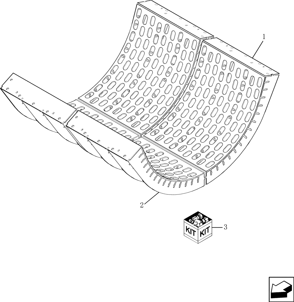 Схема запчастей Case IH 9010 - (66.105.12) - CONCAVES, SLOTTED (66) - THRESHING