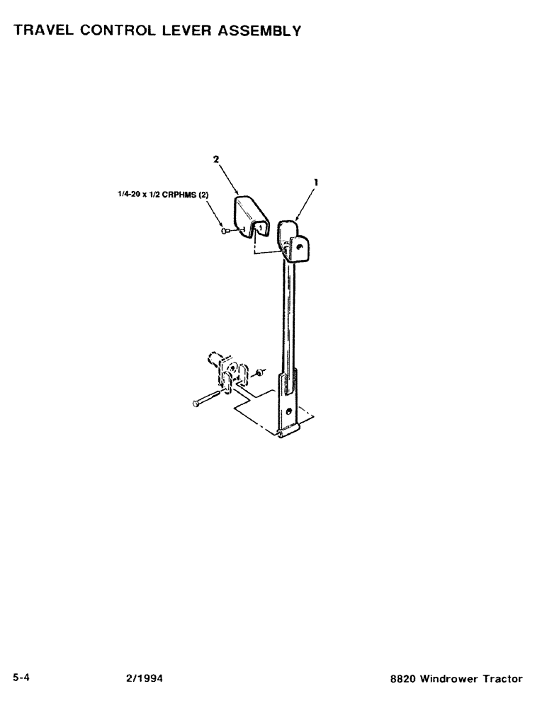 Схема запчастей Case IH 8820 - (5-04) - TRAVEL CONTROL LEVER ASSEMBLY (05) - STEERING