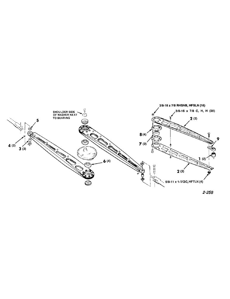 Схема запчастей Case IH 8830 - (22) - PITMAN ASSEMBLY, PRIMARY (58) - ATTACHMENTS/HEADERS